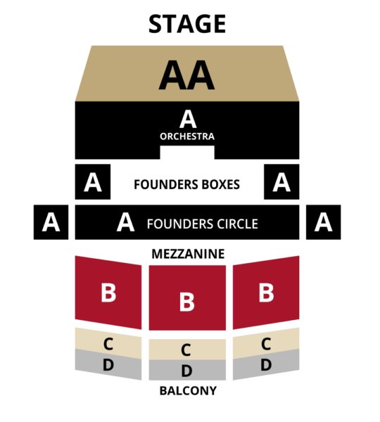 Seating chart for Thousand Oaks Performing Arts Center