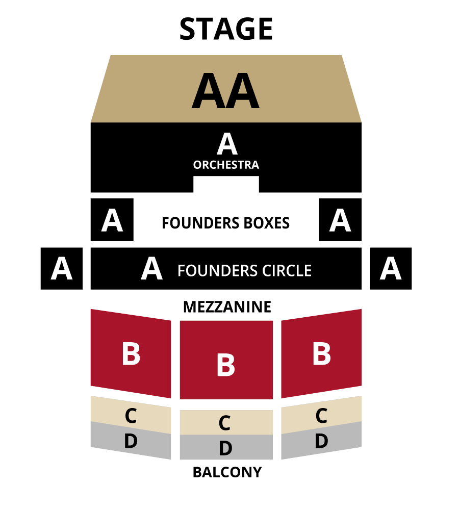 Seating chart for Thousand Oaks Performing Arts Center