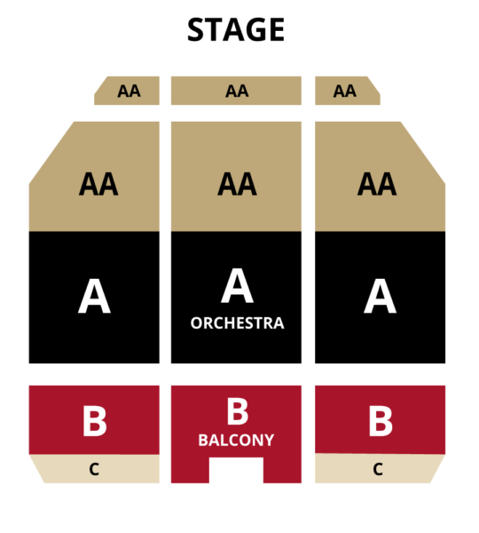 Seating chart for Pasadena Ambassador